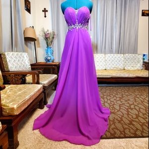 NWT Dancing Queen Purple Evening Gown Size XS
